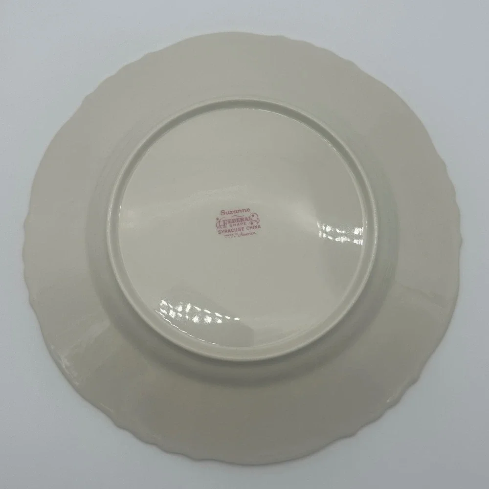 Vintage Syracuse China Suzanne Federal Shape Dinner Plates Set of 4 10in